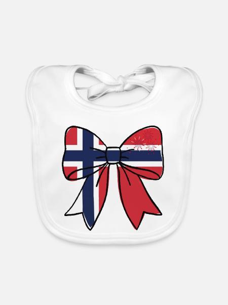 Norwegischer Bogen - Baby Bio-Lätzchen - Weiß - Vorne