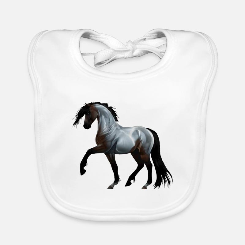Ramirez - Horse, running Organic Baby Bibs
