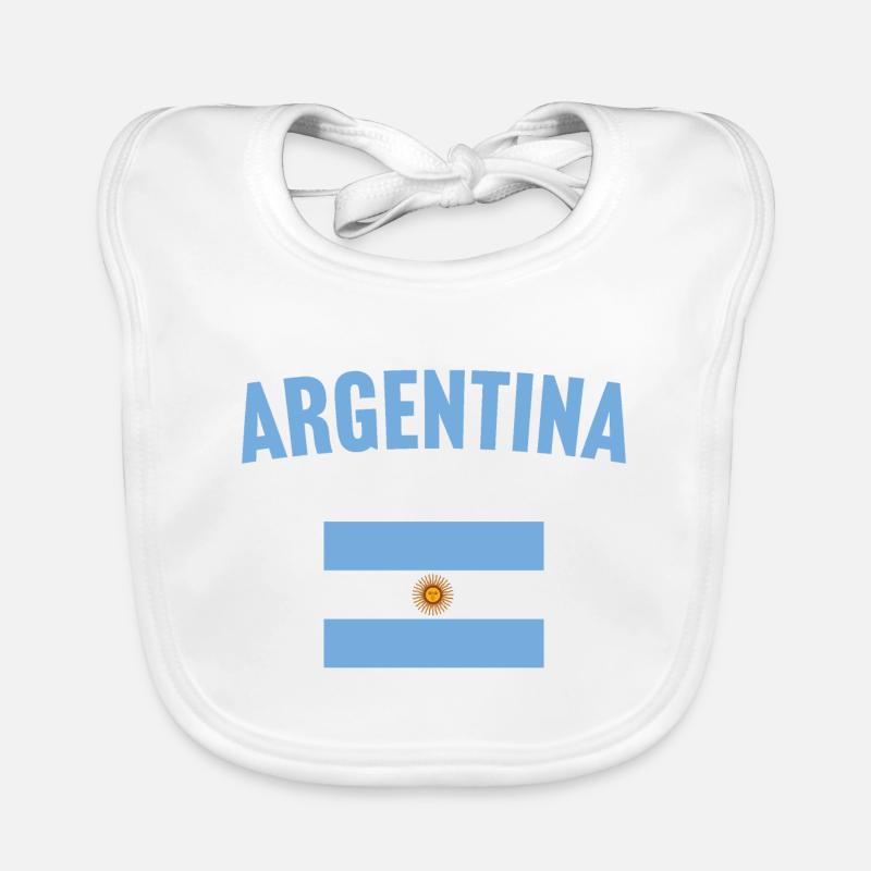 Drapeau de l’Argentine - Bavoir bio Bébé - blanc