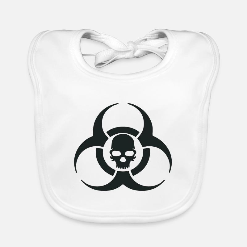 Symbole du crâne de risque biologique Bavoir bio Bébé