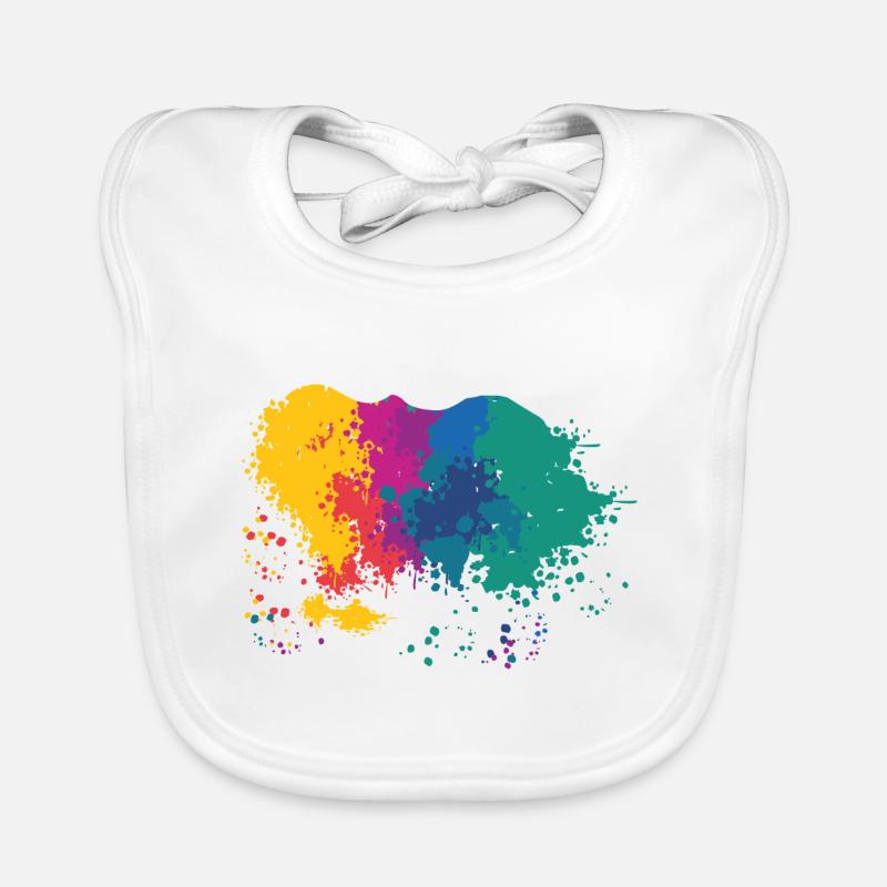 Splashes of Paint Blobs Paint Splashes Painter Gift Organic Baby Bibs