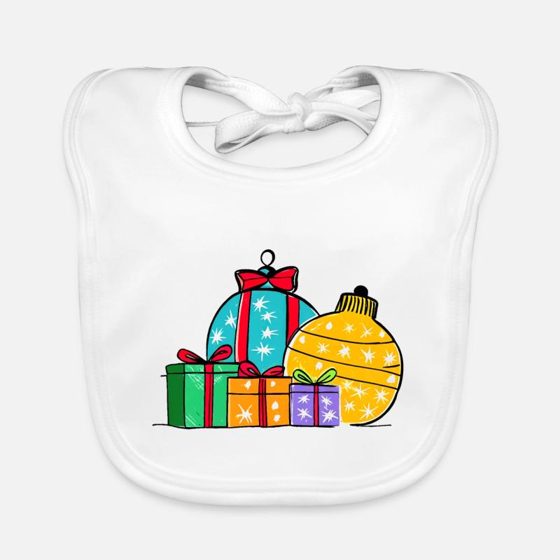 Christmas Gift Balls & Boxes Organic Baby Bibs