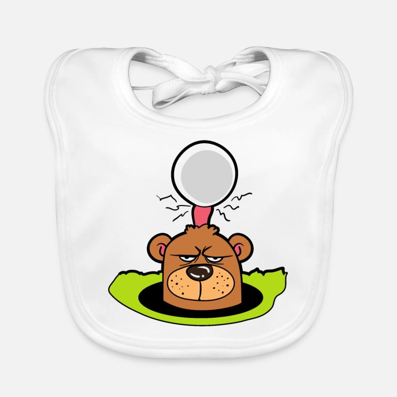 Gopher golf ball golf golfer golfer golf course - Organic Baby Bibs - white