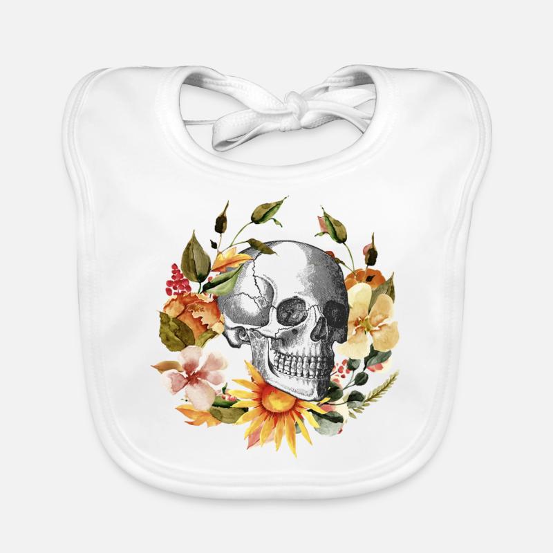 skull - Baby Bio-Lätzchen - Weiß