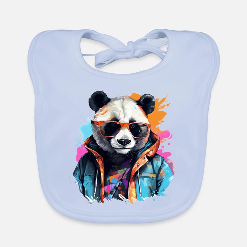 Rogue Panda. Graffiti-style design. Organic Baby Bibs