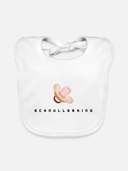 Schnullerkind (Unisex) - Baby Bio-Lätzchen - Weiß - Vorne