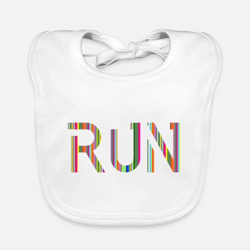 RUN, Laufen, Geschenkidee, Geschenk Baby Bio-Lätzchen