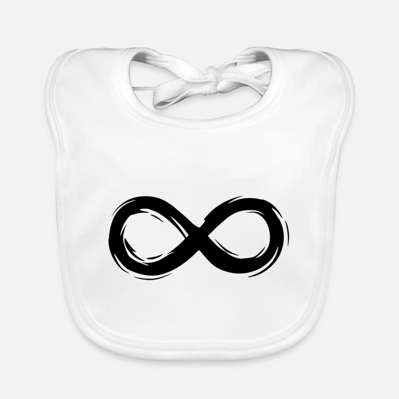 Infinity sign icon in black Organic Baby Bibs