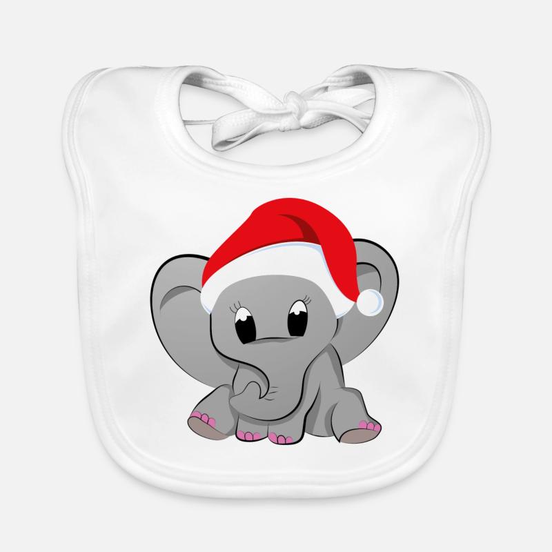 Éléphant de noël bébé éléphant bébé bébé Bavoir bio Bébé