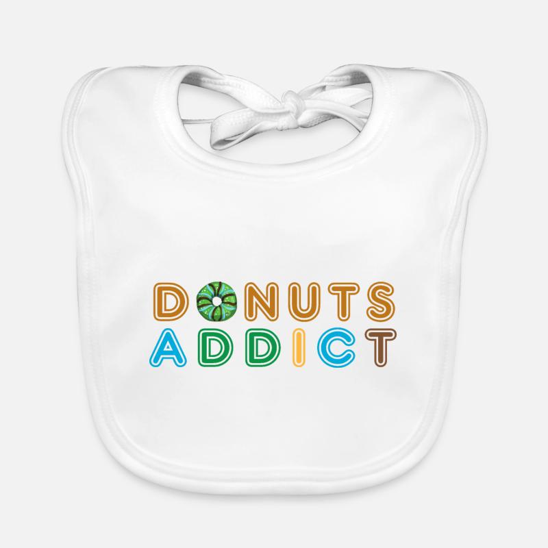 Donuts süchtig grüne Schokolade Baby Bio-Lätzchen