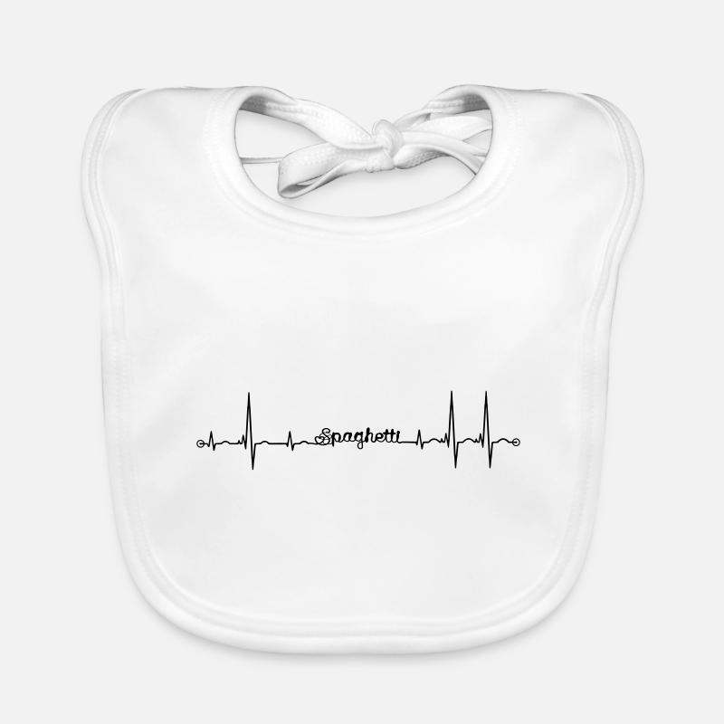 ekg spaghetti herzschlag - Baby Bio-Lätzchen - Weiß