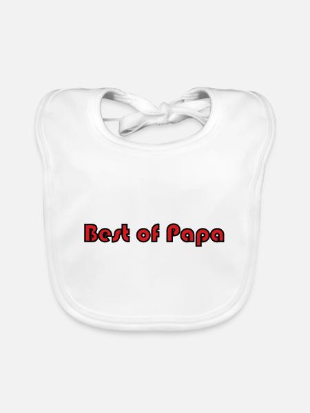 FATHER's DAY. HAPPY BIRTHDAY DAD. DAD. HAPPY BIRTHDAY. - Organic Baby Bibs - white - Front