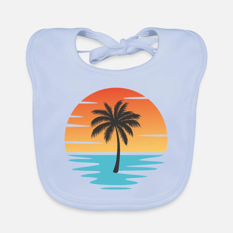 Plage Coucher de soleil Bavoir bio Bébé