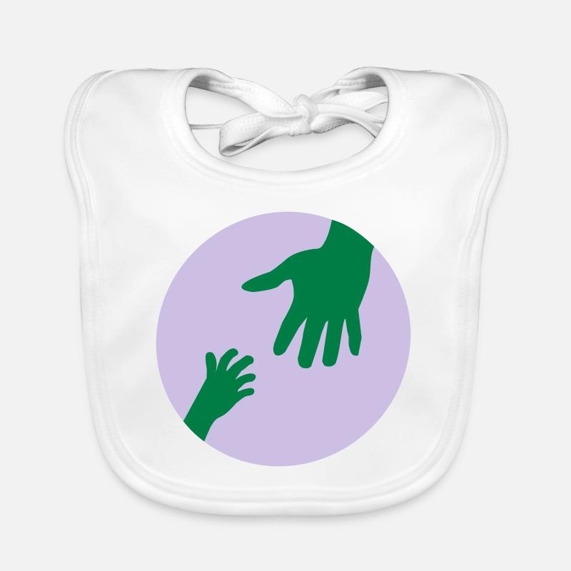 hands - Bavoir bio Bébé - blanc