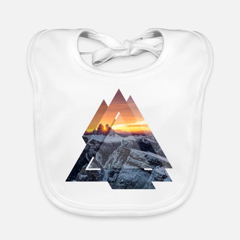 Triangle geometry Dolomites mountain landscape Organic Baby Bibs