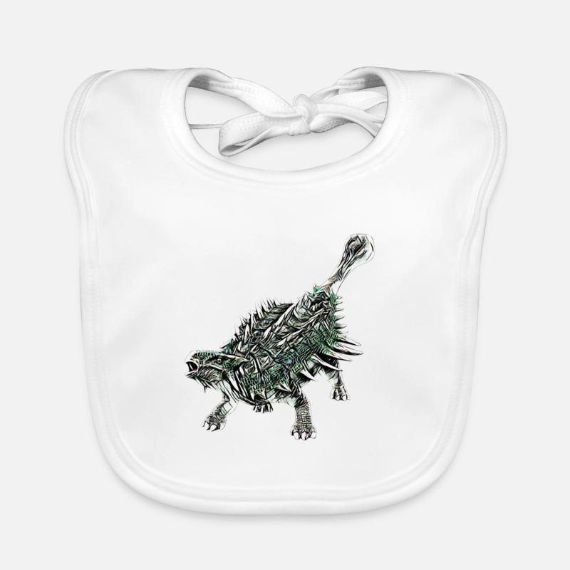 Ankylosaurus - Bavoir bio Bébé - blanc