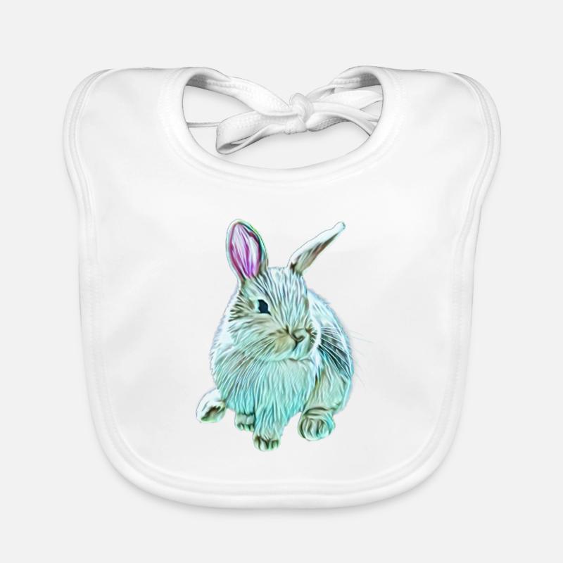 Lapin - Bavoir bio Bébé - blanc