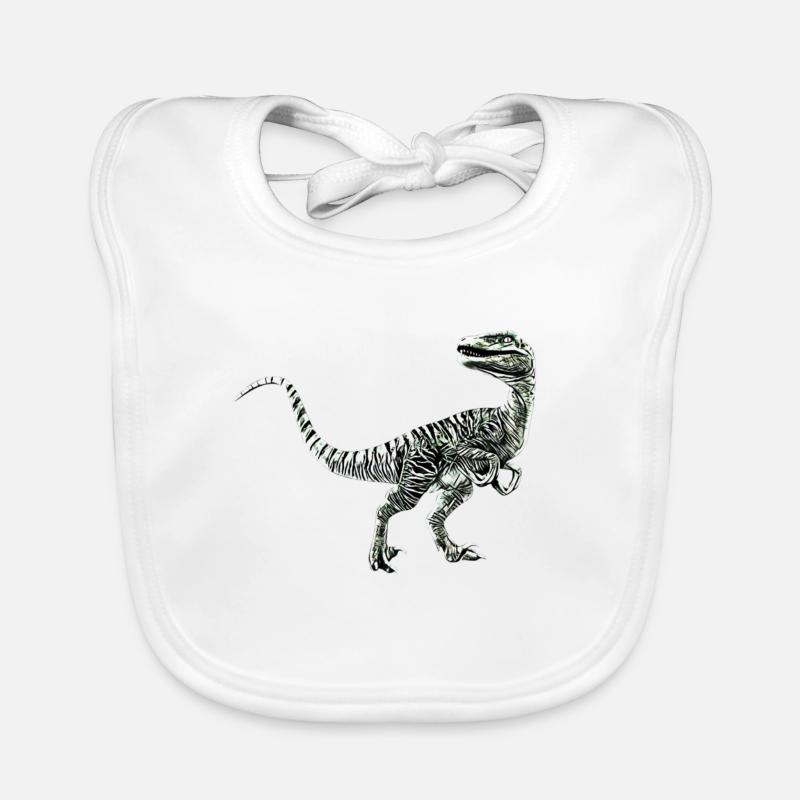 Velociraptor - Bavoir bio Bébé - blanc