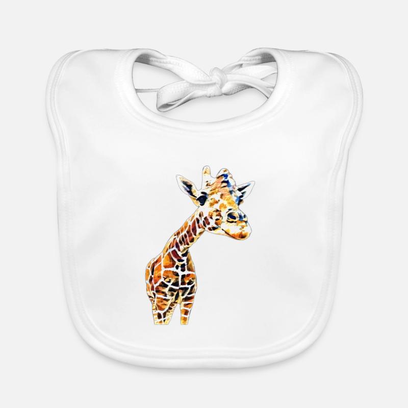 Girafe - Bavoir bio Bébé - blanc
