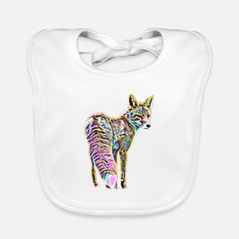 Renard - Bavoir bio Bébé - blanc