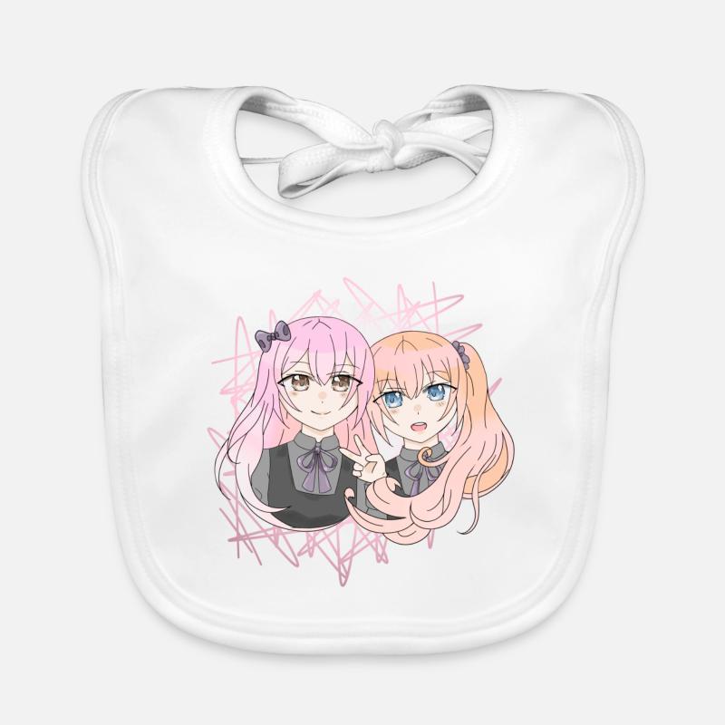 Filles manga - Bavoir bio Bébé - blanc