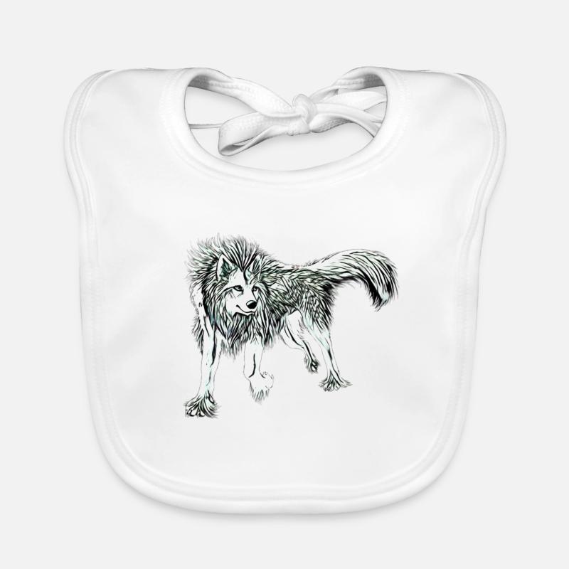 loup-garou - Bavoir bio Bébé - blanc