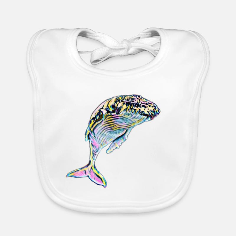 baleine - Bavoir bio Bébé - blanc