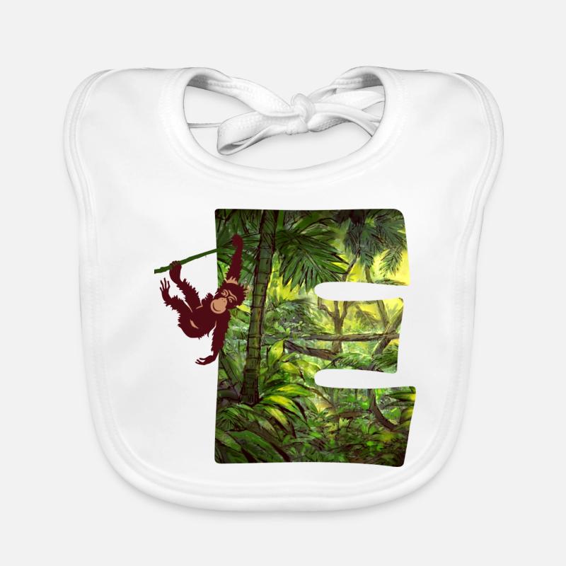 jungle avec affe e Bavoir bio Bébé