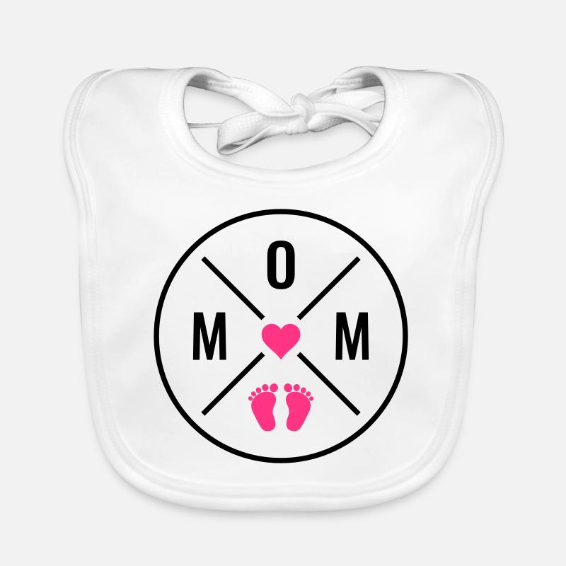 MOM Herz Baby Babyfüße Mutter Liebe Muttertag Mama Baby Bio-Lätzchen
