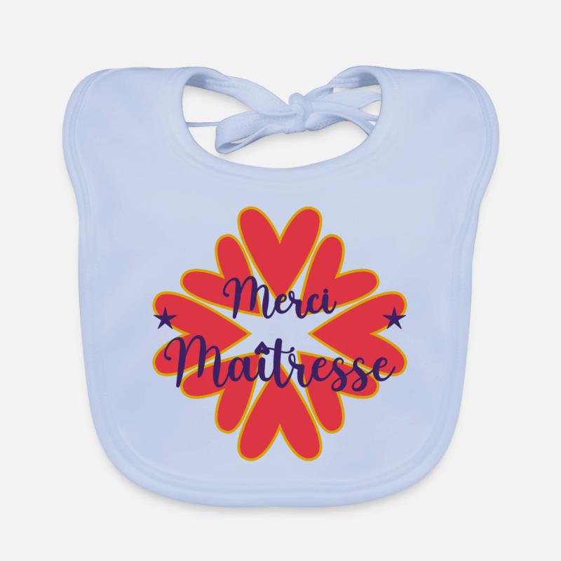 MAÎTRESSE. MAITRE. MERCI. MERCI MAÎTRESSE. ECOLE Bavoir bio Bébé