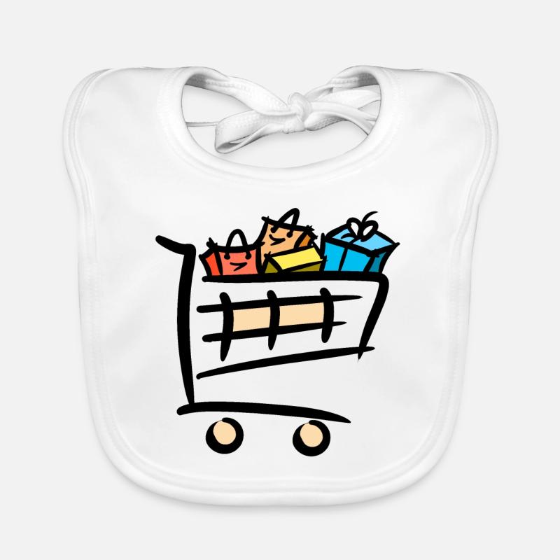 Voller Einkaufswagen Einkaufstaschen Geschenke Baby Bio-Lätzchen