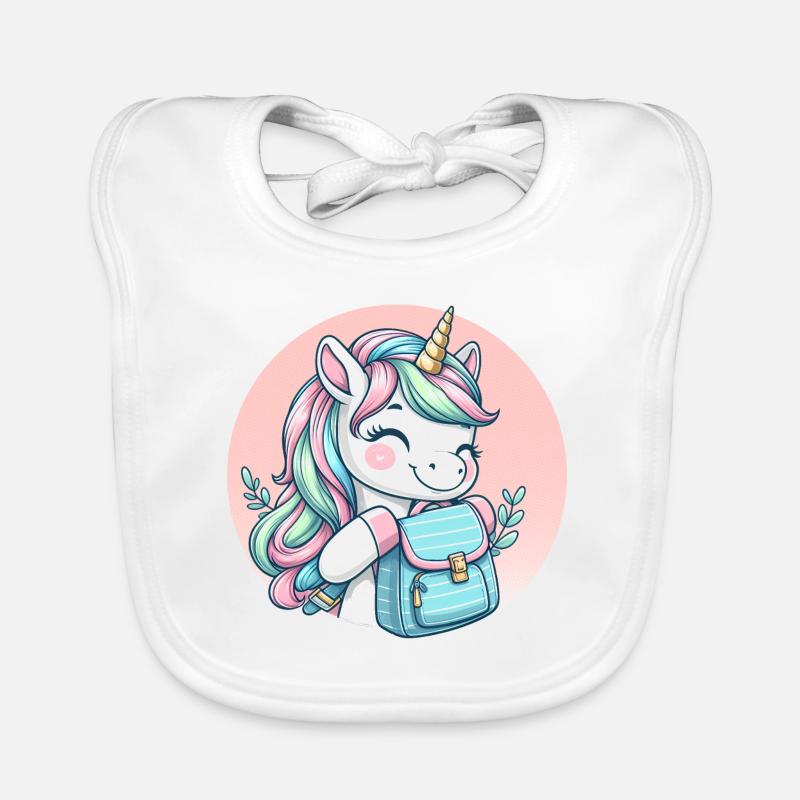 Mignon écolier licorne Bavoir bio Bébé