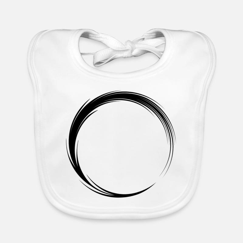 Circle Icon Shape Black Organic Baby Bibs