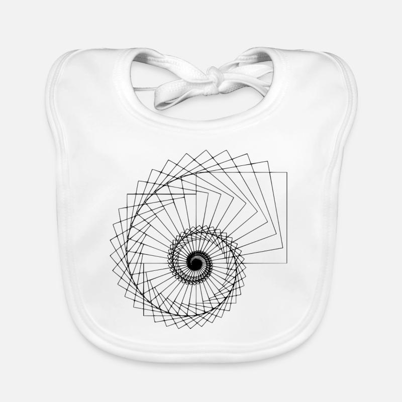 spirale fractale - Bavoir bio Bébé - blanc