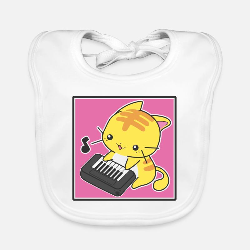 Pianist Katze Baby Bio-Lätzchen