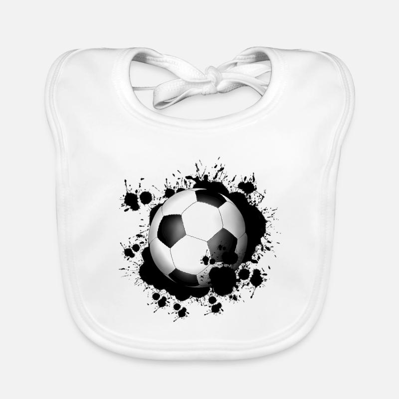 Football - Bavoir bio Bébé - blanc
