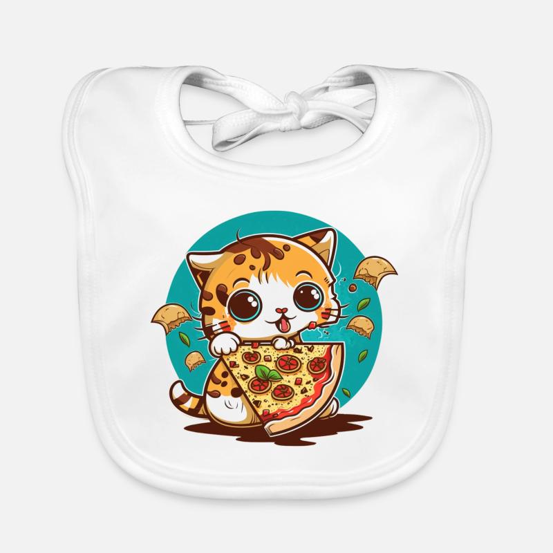 Kätzchen Pizza Chibi Baby Bio-Lätzchen