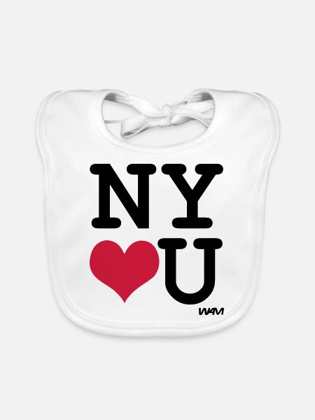 New York vous aime par wam - Bavoir bio Bébé - blanc - Devant