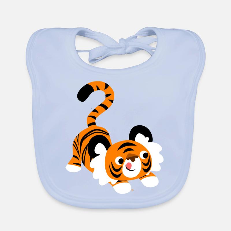 Un tigre cartoon mignon prêt à bondir! par Bavoir bio Bébé