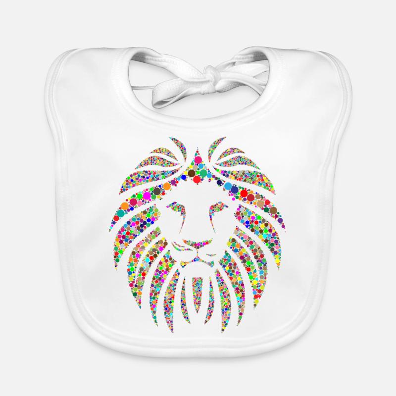 Lion - Bavoir bio Bébé - blanc