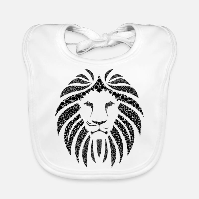 tête de lion lion comme une idée de tatouage et de cadeaux - Bavoir bio Bébé - blanc
