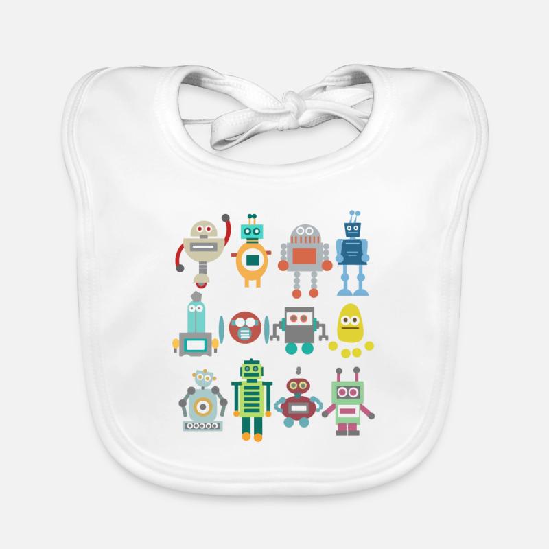 Roboter Retro Baby Bio-Lätzchen