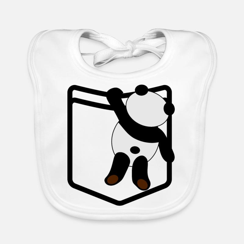 Hemdtasche Panda Pocket Panda - Baby Bio-Lätzchen - Weiß