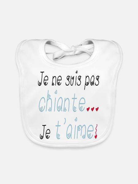 Je t'aime - Bavoir bio Bébé - blanc - Devant