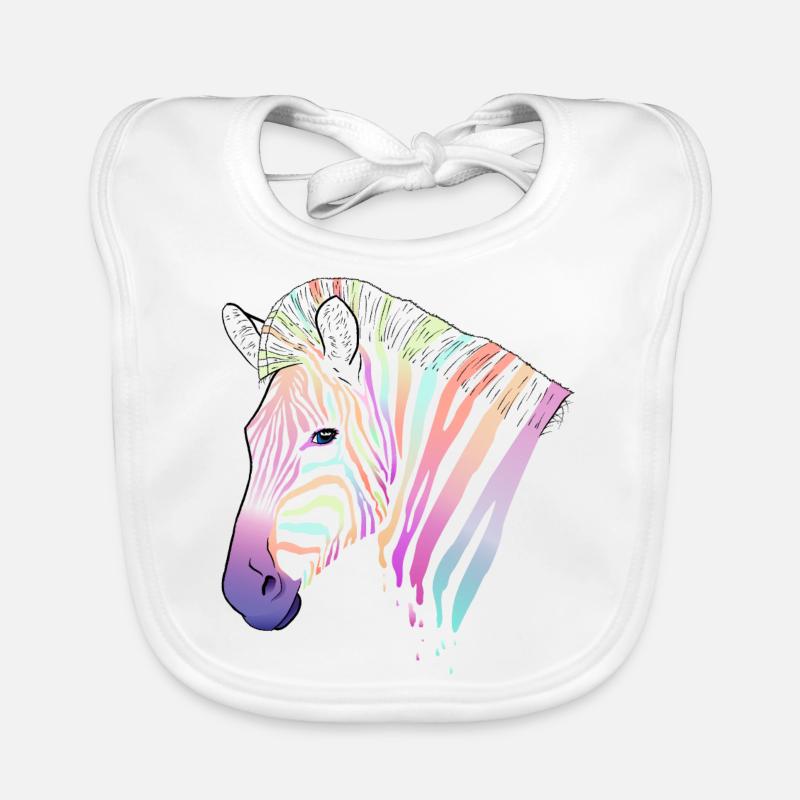 Zèbre arc-en-ciel Bavoir bio Bébé