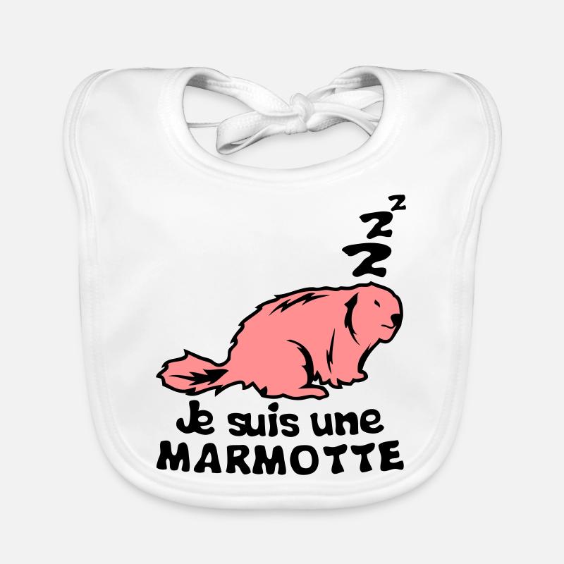 je suis une marmotte animal expression Bavoir bio Bébé