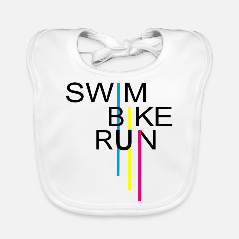 Triathlon - Bavoir bio Bébé - blanc