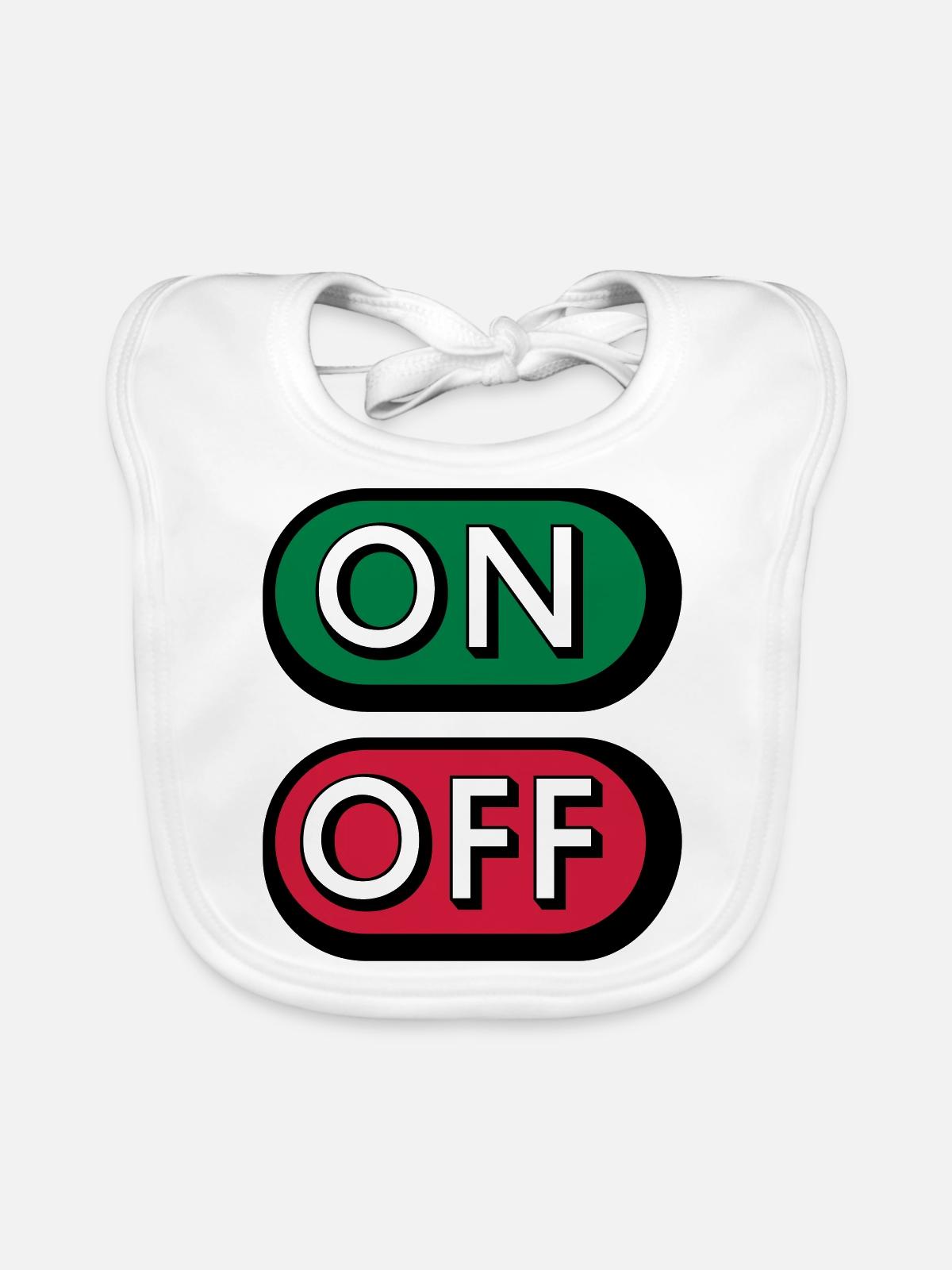 On Off Buttons - Bavoir bio Bébé - blanc - Devant