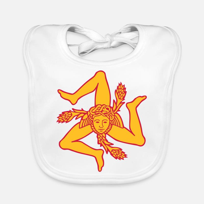 Sicily Trinacria Sicilian Flag Sicilia Organic Baby Bibs