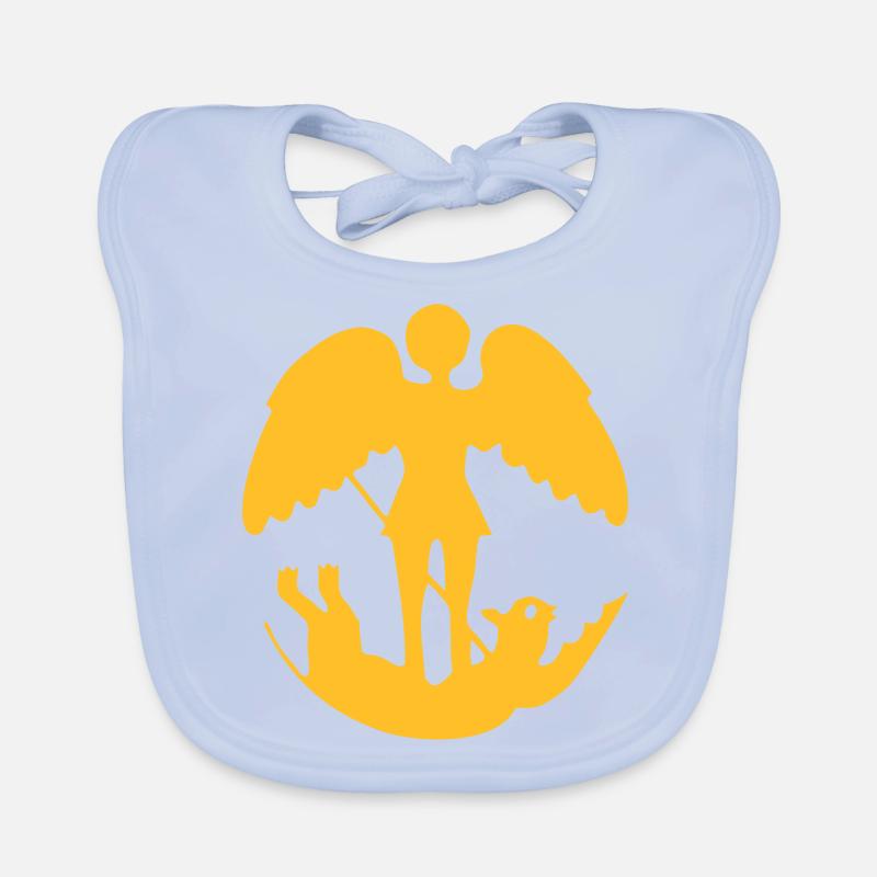 Zeichnen des Heiligen Michael, der den Dämon tötet Baby Bio-Lätzchen